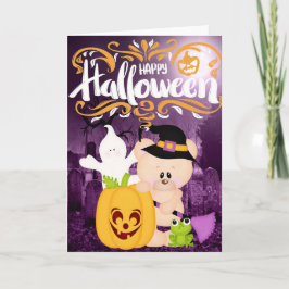 Teddy Bear Warlock - Happy Halloween Karte