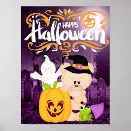 Teddy Bear Warlock - Happy Halloween Poster