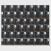 Teddy Bear Watching Santa Claus and Reindeer Geschenkpapier (Flach)