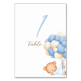 Teddy Bear Watercolor Balloons Tabelle 1 Nummernka Tischnummer