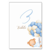Teddy Bear Watercolor Balloons Tabelle 3 Nummernka Tischnummer (Rückseite)