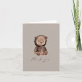 Teddy Bear Watercolor Boho Brown Neutral Dankeskarte (Vorderseite)