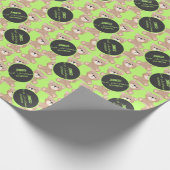 Teddy Bear Watercolor Erstgeburtenkalk grün Geschenkpapier (Ecke)