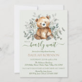 Teddy Bear Watercolor Gender Neutral Baby Dusche Einladung (Vorderseite)