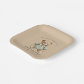 Teddy Bear Watercolour Memorial Paper Plates Pappteller (Gewinkelt)