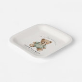 Teddy Bear Watercolour Memorial Paper Plates Pappteller (Gewinkelt)
