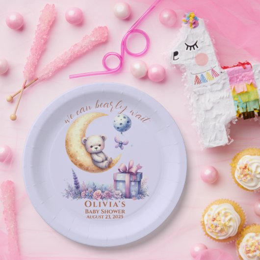 Teddy Bear We Can Bearly Wait  Paper Plate Pappteller (Party)