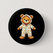 Teddy Bear Wearing Pajamas Button (Vorderseite)