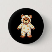 Teddy Bear Wearing Pajamas Button (Vorderseite)