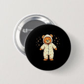 Teddy Bear Wearing Pajamas  Button (Vorne & Hinten)