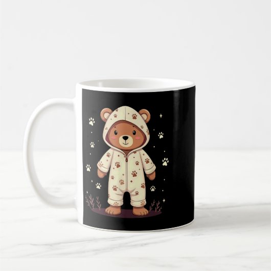Teddy Bear Wearing Pajamas Kaffeetasse (Links)