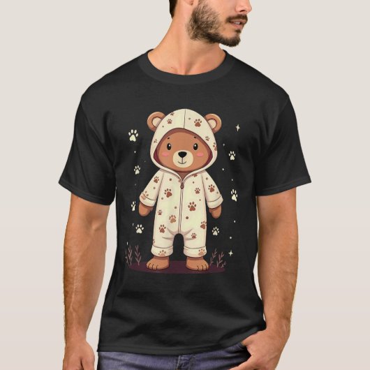 Teddy Bear Wearing Pajamas T-Shirt (Vorderseite)