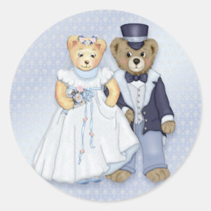 Teddy Bear Wedding - Anpassen Runder Aufkleber
