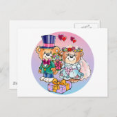 Teddy Bear Wedding Couple Postkarte (Vorne/Hinten)