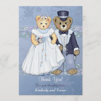 Teddy Bear Wedding Vielen Dank - Anpassen Dankeskarte