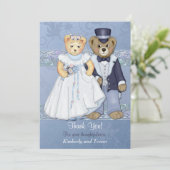 Teddy Bear Wedding Vielen Dank - Anpassen Dankeskarte (Stehend Vorderseite)