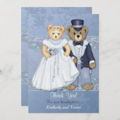 Teddy Bear Wedding Vielen Dank - Anpassen Dankeskarte (Vorne/Hinten)