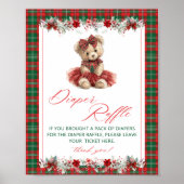 Teddy Bear Weihnachtsdusche Windeln Windelwanne Ra Poster (Vorne)