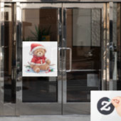 Teddy Bear Weihnachtsfenster Fensteraufkleber (Büro Tür)
