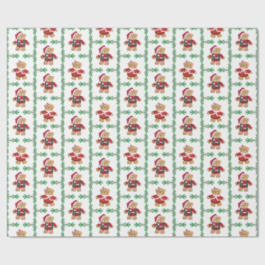 Teddy Bear Weihnachtsgeschenk Wrapping Paper Geschenkpapier (Flach)