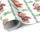 Teddy Bear Weihnachtsgeschenk Wrapping Paper Geschenkpapier (Rolleneckpunkt)