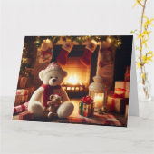 Teddy Bear Weihnachtskarte Karte (Gelbe Blume)