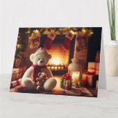 Teddy Bear Weihnachtskarte Karte (Vorderseite)
