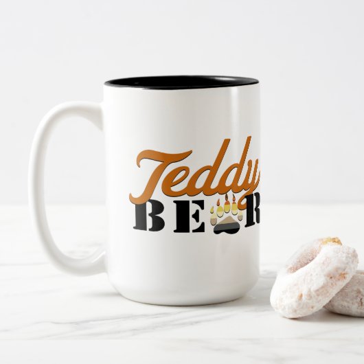 Teddy Bear - weiße Tasse (Mit Donut)