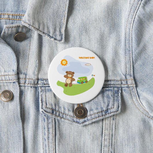 Teddy Bear Welcome Baby Kinderzimmer Design Button