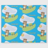 Teddy Bear Welcome Baby Kinderzimmer Design Geschenkpapier (Flach)