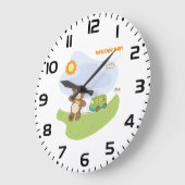 Teddy Bear Welcome Baby Kinderzimmer Design Große Wanduhr (Winkel)