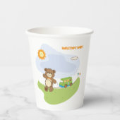 Teddy Bear Welcome Baby Kinderzimmer Design Pappbecher (Vorderseite)