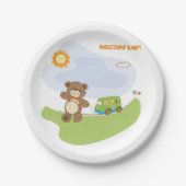 Teddy Bear Welcome Baby Kinderzimmer Design Pappteller (Vorderseite)