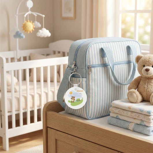 Teddy Bear Welcome Baby Kinderzimmer Design Schlüsselanhänger