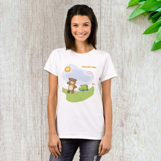 Teddy Bear Welcome Baby Kinderzimmer Design T-Shirt