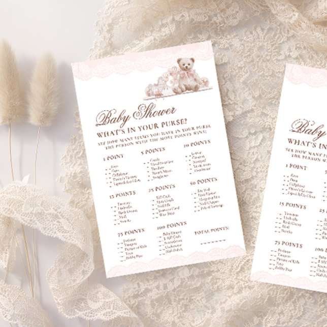 Teddy Bear Whats in Your Purse Baby Shower Game (Von Creator hochgeladen)