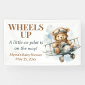 Teddy Bear Wheels Up Little Co Pilot Banner (Horizontal)
