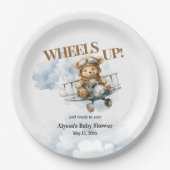 Teddy Bear Wheels Up Little Co Pilot Pappteller (Vorderseite)