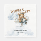 Teddy Bear Wheels Up Little Co Pilot Serviette (Vorderseite)