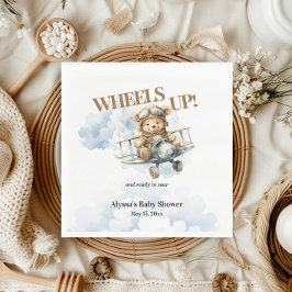 Teddy Bear Wheels Up Little Co Pilot Serviette
