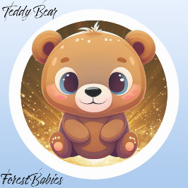 Teddy Bear Whimsical Animal Cartoon Graphic 🧸 Runder Aufkleber