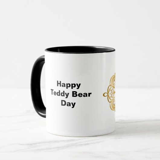 Teddy Bear White Silhouette Kaffee Tasse (Vorderseite Links)