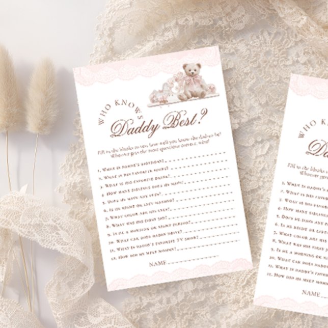 Teddy Bear Who Knows Daddy Best Baby Shower Game (Von Creator hochgeladen)