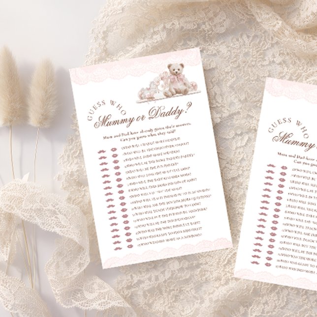 Teddy Bear Who Mommy or Daddy Baby Shower Game (Von Creator hochgeladen)