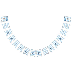 Teddy Bear Willkommens-Baby-Shower-Girlande-Banner Wimpelkette