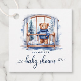 Teddy Bear Winter Boy Babydusche Geschenkanhänger