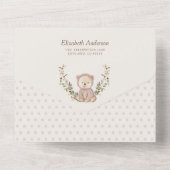 Teddy Bear wir können frühes Abwarten Baby Dusche All In One Einladung (Rückseite)