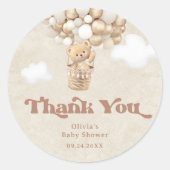 Teddy Bear wir können frühes Abwarten Baby Dusche Runder Aufkleber (Vorderseite)