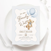 Teddy Bear wir können frühzeitig abwarten Baby Boy Einladung