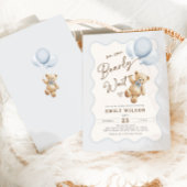 Teddy Bear wir können frühzeitig abwarten Baby Boy Einladung